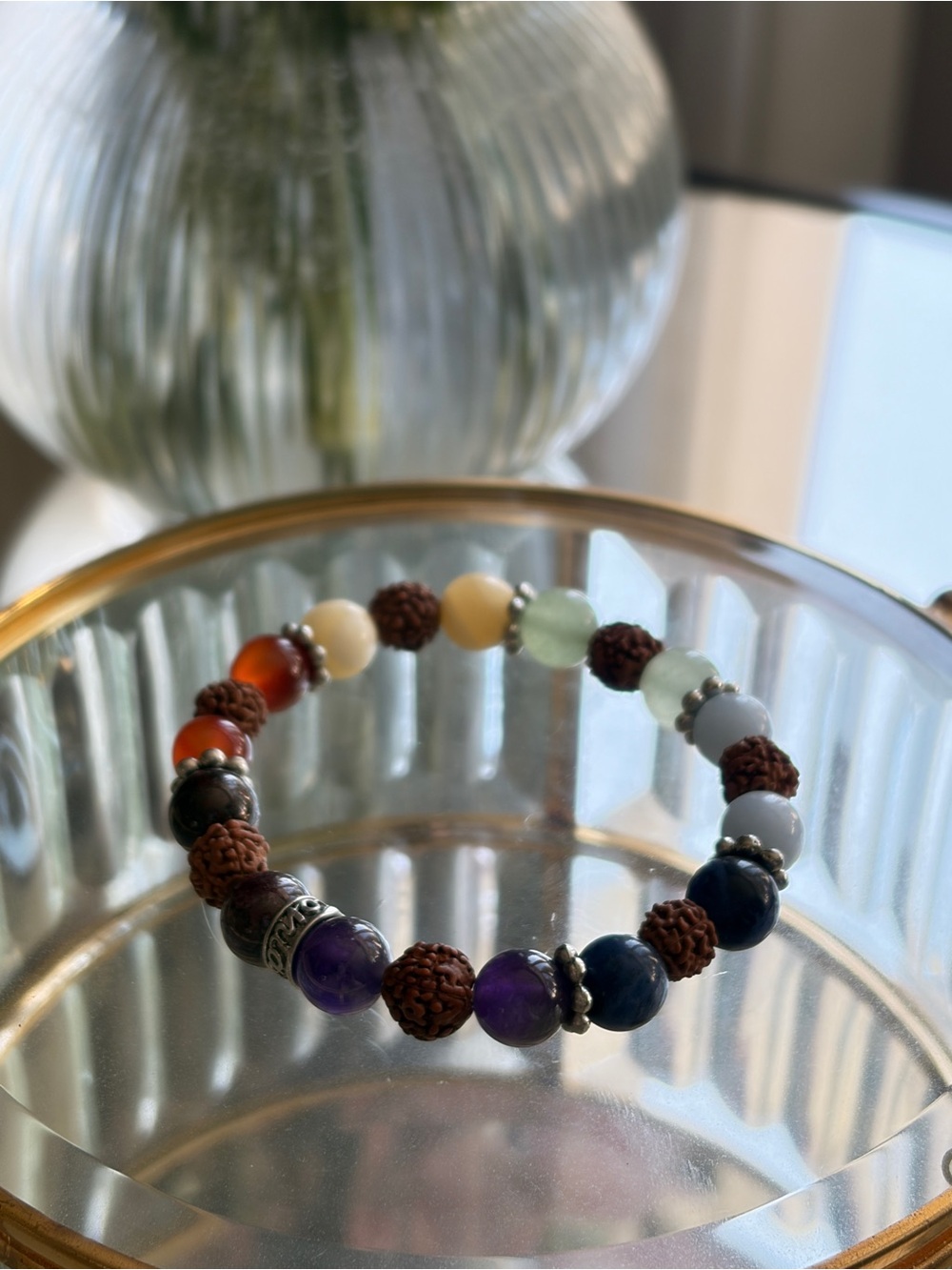 Multi color Bead & Rudraksha Bracelet - Women Jewelry